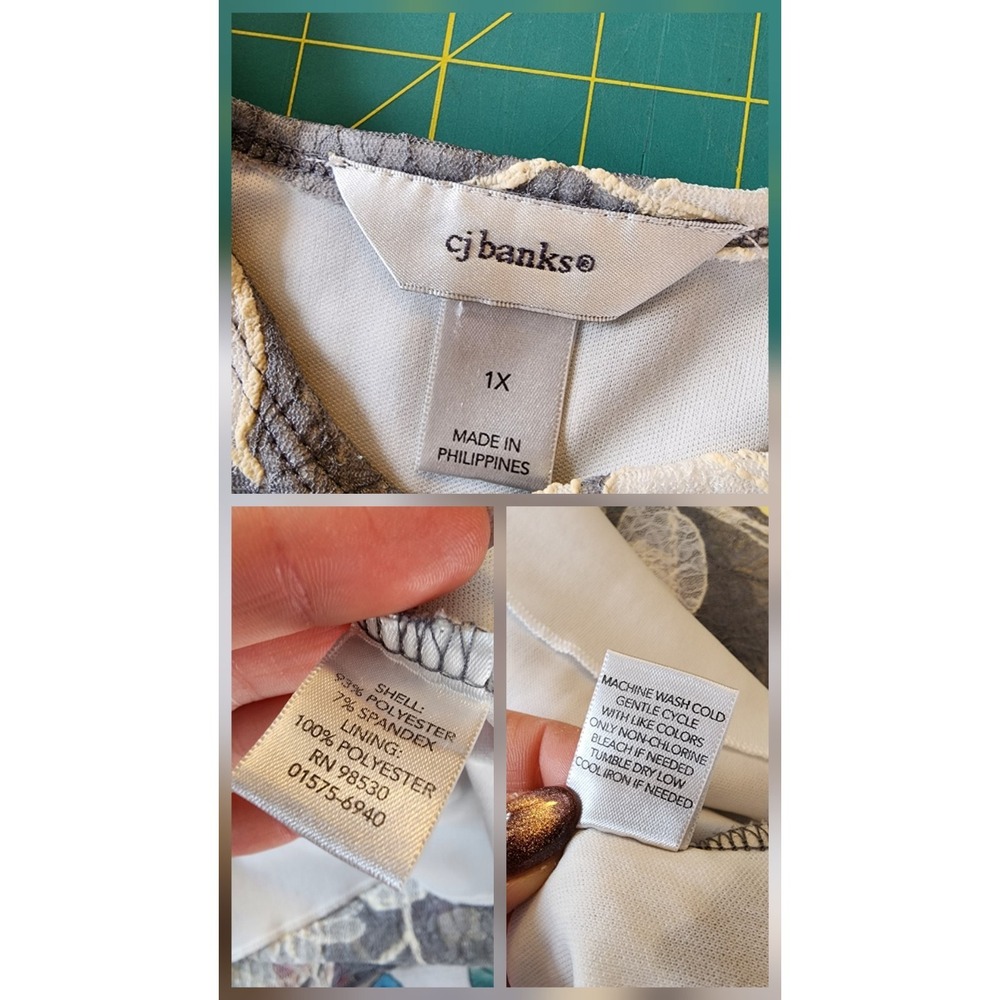 CJ Banks Whimsigoth Dark Romance Top Fairy Floral Flutter Office Work Size 1X - Picture 4 of 6